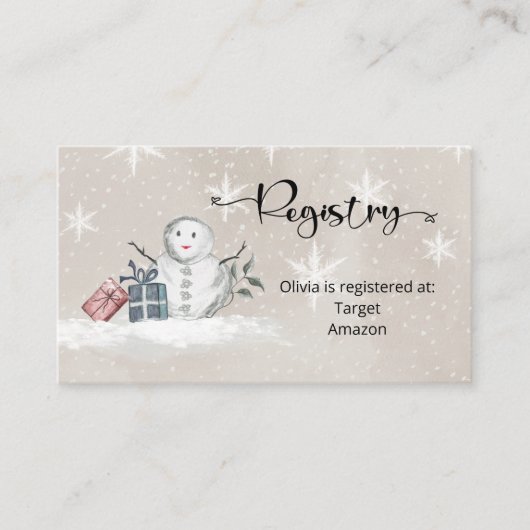 雪だるまベビーレジストリ エンクロージャーカード (正面)