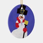 雪だるまベビー初めてのクリスマス セラミックオーナメント (右)