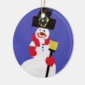 雪だるまベビー初めてのクリスマス セラミックオーナメント (左)