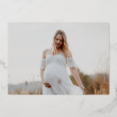 雪だるまベビー外が寒い写真ベビーシャワー 箔招待状 (裏面)