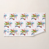 雪だるまペンギンおもしろい金ゴールドグリッターメリークリスマス バスタオルセット (ハンドタオル)