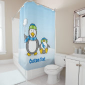 雪だるまペンギンのシャワーカーテン シャワーカーテン (インサイチュ)