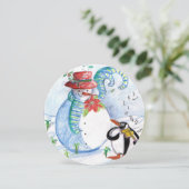 雪だるまペンギンの冬セレナーデホリデーパーティー 招待状 (スタンド正面)