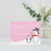 雪だるまペンギンウィンターワンダーランドサンキューカード (スタンド正面)