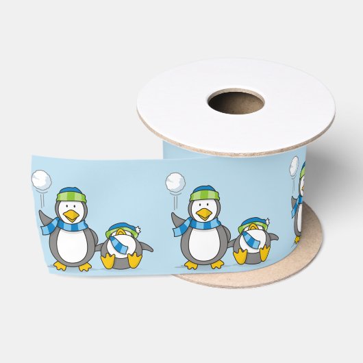 雪だるまペンギン サテンリボン (リール)
