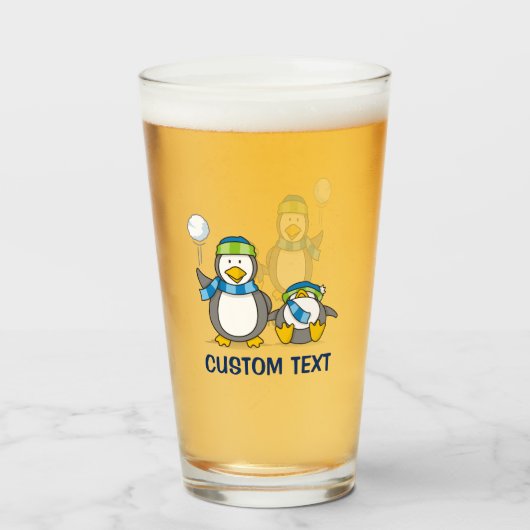 雪だるまペンギン タンブラーグラス (ドリンク正面)