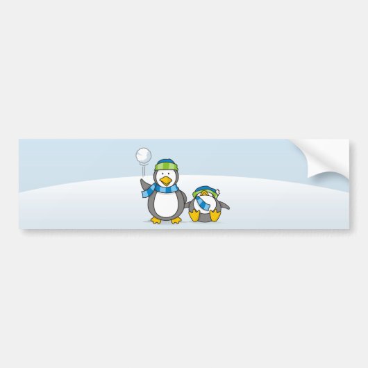雪だるまペンギン バンパーステッカー (正面)