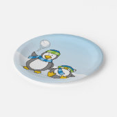 雪だるまペンギン ペーパープレート (アングル)