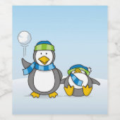 雪だるまペンギン ワインラベル (シングルラベル)