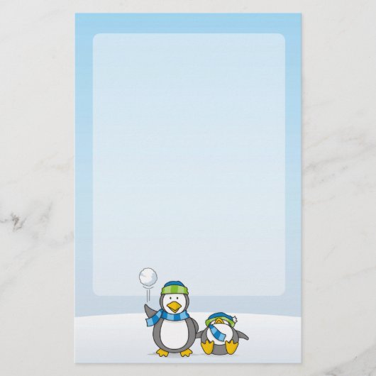 雪だるまペンギン 便箋 (正面)