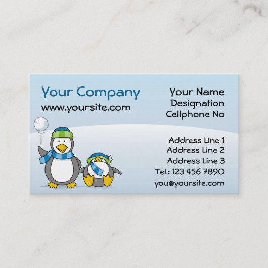 雪だるまペンギン 名刺 (正面)