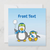 雪だるまペンギン 招待状 (正面)
