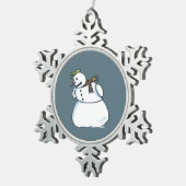 雪だるまペーター雪片クリスマスオーナメント スノーフレークピューターオーナメント (右)