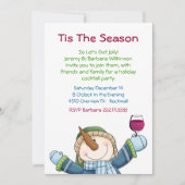 雪だるまホリデすてきィカクテルパーティの招待状 招待状 (正面)
