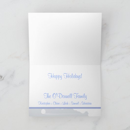 雪だるまホリデーウィンタークリスマスグリーティングカード シーズンカード (内部)