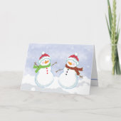 雪だるまホリデーウィンタークリスマスグリーティングカード シーズンカード (正面)