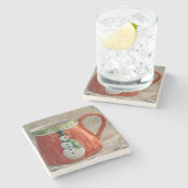 雪だるまホリデークリスマスアートコースター ストーンコースター (横)