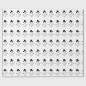 雪だるまホリデークリスマスクリスマスモダン ラッピングペーパー (フラット)