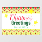 雪だるまホリデーテーマ ウィンドウサイン (シート)