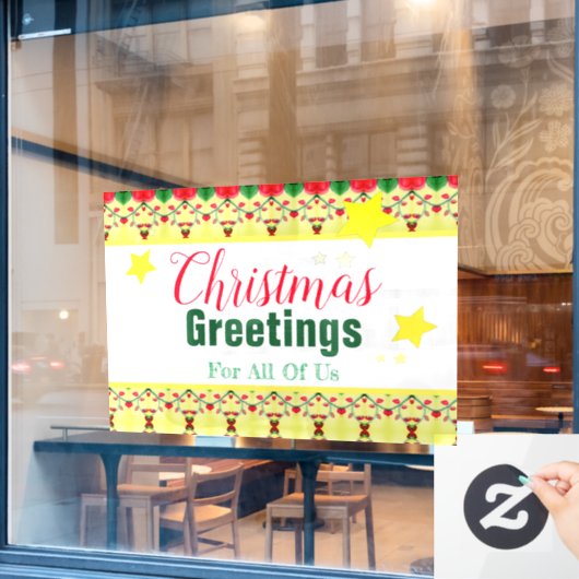 雪だるまホリデーテーマ ウィンドウサイン (カフェ窓)