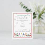 雪だるまホリデーパーティー招待状 インビテーションポストカード (スタンド正面)