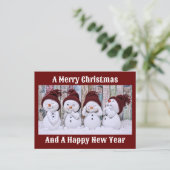 雪だるまホリデーポストカード シーズンポストカード (スタンド正面)