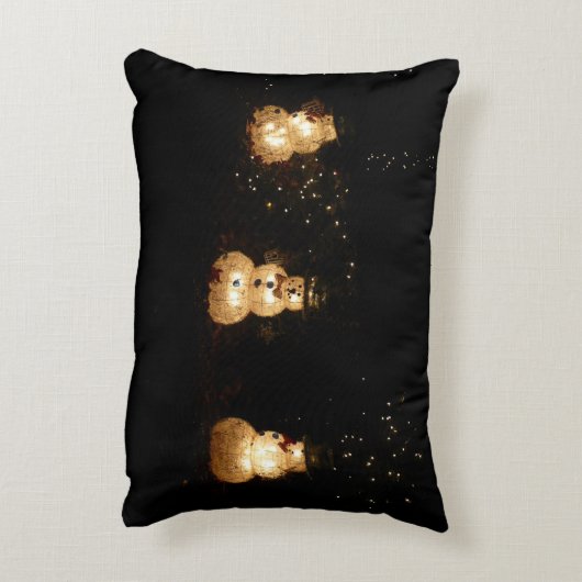 雪だるまホリデーライトディスプレイ アクセントクッション (裏面(縦))