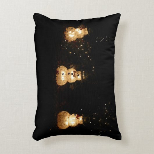 雪だるまホリデーライトディスプレイ アクセントクッション (正面(垂直))