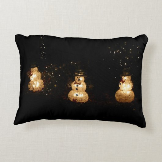 雪だるまホリデーライトディスプレイ アクセントクッション (裏面)