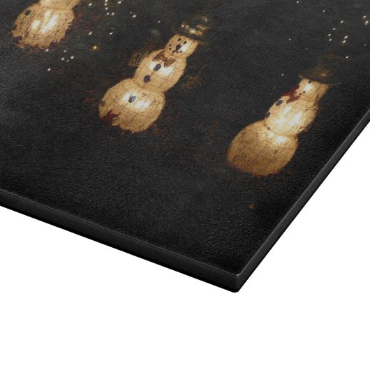 雪だるまホリデーライトディスプレイ カッティングボード (角)