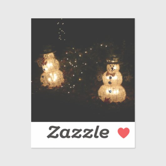 雪だるまホリデーライトディスプレイ シール (シート)