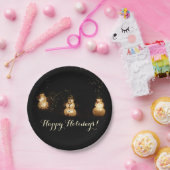 雪だるまホリデーライトディスプレイ ペーパープレート (パーティー)