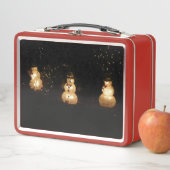 雪だるまホリデーライトディスプレイ メタルランチボックス (インサイチュ)