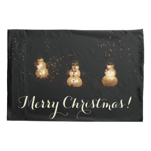 雪だるまホリデーライトディスプレイ 枕カバー (裏面)