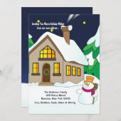 雪だるまホリデー引っ越しのお知らせ シーズンカード (正面/裏面)