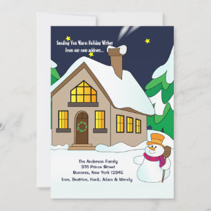 雪だるまホリデー引っ越しのお知らせ シーズンカード