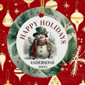 雪だるまホリデー クリスマスの願い セラミックオーナメント