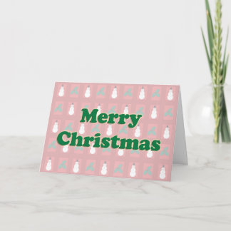 雪だるまホリー – レッドメリークリスマス シーズンカード