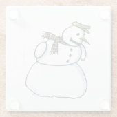 雪だるまホワイトガラスコースター ガラスコースター (裏面)