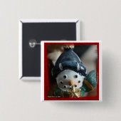 雪だるまボタン/ピン 缶バッジ (正面&裏面)