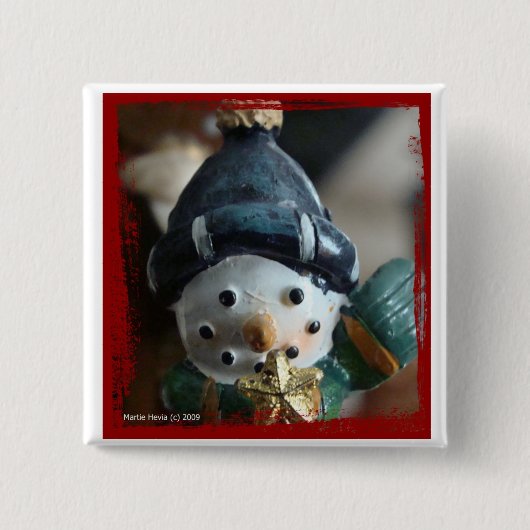 雪だるまボタン/ピン 缶バッジ (正面)