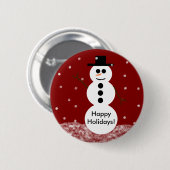 雪だるまボタン 缶バッジ (正面&裏面)