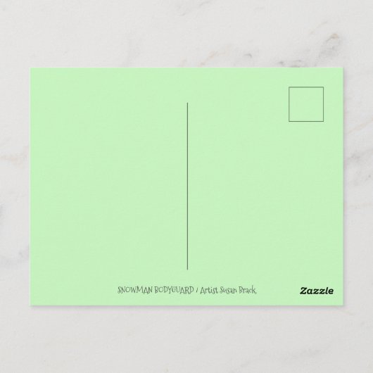 雪だるまボディガード、クリスマス(鳥)ショウジョウコウカンチョウレッドバード ポストカード (裏面)