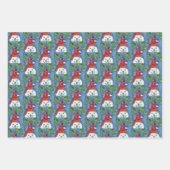 雪だるまボディガード、クリスマス(鳥)ショウジョウコウカンチョウレッドバード ラッピングペーパーシート (正面)