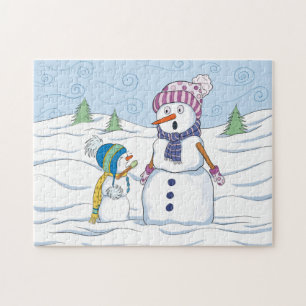 雪だるまマムキッド泣き叫びアお洒落ート ジグソーパズル