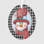 雪だるまメモリ：カスタマイズ可能な雪だるまクリスマス オーナメント (正面)