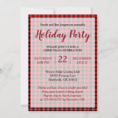 雪だるまメリークリスマスとプレイドとバーラップ 招待状 (裏面)