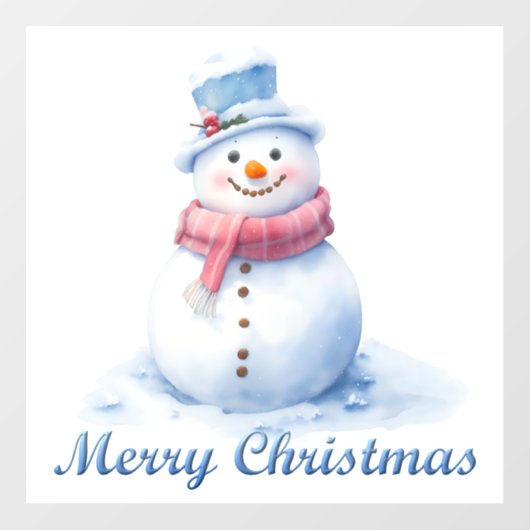 雪だるまメリークリスマスウィンドウ ウィンドウサイン (シート)