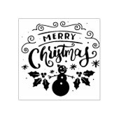 雪だるまメリークリスマスエレガント冬休み ラバースタンプ (インプリント)