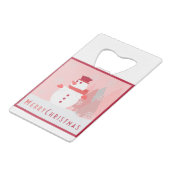 雪だるまメリークリスマスカード クレジットカード栓抜き (裏面アングル)